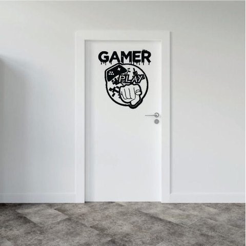 Adesivo decorativo para porta e parede Gamer Play