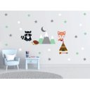 Ver imagem 1 de Adesivo decorativo Raposa Guaxinin Montanhas estrelas