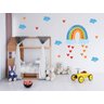 Adesivo decorativo arco iris nuvens corações Chuva de amor - 1
