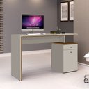 Ver imagem 2 de Escrivaninha Office Versátil Quarto Escritório Off White Freijó