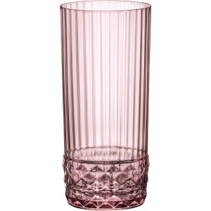 Jogo de 6 Copos Long Drink Bormioli Rocco America 20s - Vidro 490ml Rosa