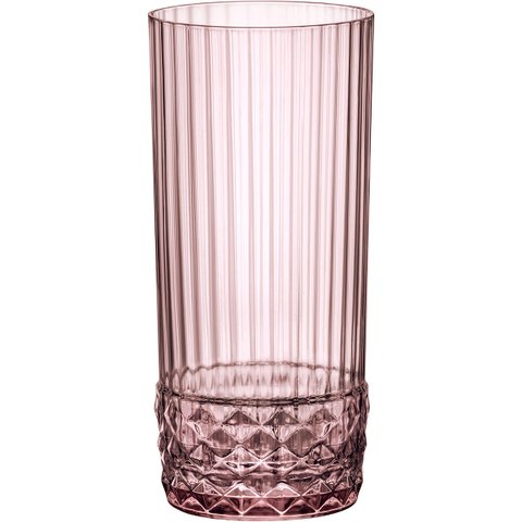 Jogo de 6 Copos Long Drink Bormioli Rocco America 20s - Vidro 490ml Rosa