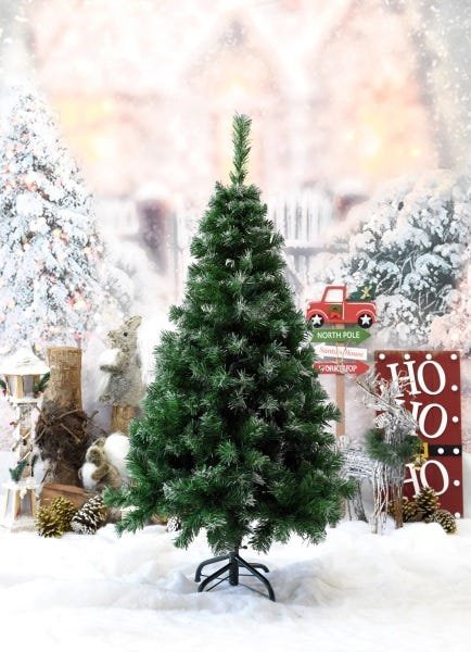 Árvore de Natal de PVC com Pé em Metal, Altura 1,20M com 358 Pontas. Pontas Nevadas - 2
