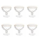 Ver imagem 1 de Taças de Vidro com Fio de Ouro para Sobremesa 6 Peças 250 Ml Diamonds Lyor