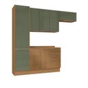 Ver imagem 6 de Cozinha Completa Modulada 4 Peças com Paneleiro e Balcão com Tampo Vibra Canela/Verde Pistache