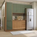 Ver imagem 7 de Cozinha Completa Modulada 4 Peças com Paneleiro e Balcão com Tampo Vibra Canela/Verde Pistache