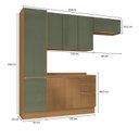 Ver imagem 3 de Cozinha Completa Modulada 4 Peças com Paneleiro e Balcão com Tampo Vibra Canela/Verde Pistache