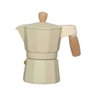 Cafeteira Italiana Moka 6 Xícaras Vintage Bege com Cabo em Madeira - Hauskraft - 1