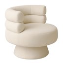 Ver imagem 6 de Poltrona Orgânica Mabel Base Giratória Bouclé Off White - Nexta Casa