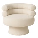 Ver imagem 1 de Poltrona Orgânica Mabel Base Giratória Bouclé Off White - Nexta Casa