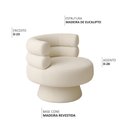 Ver imagem 3 de Poltrona Orgânica Mabel Base Giratória Bouclé Off White - Nexta Casa