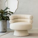 Ver imagem 2 de Poltrona Orgânica Mabel Base Giratória Bouclé Off White - Nexta Casa
