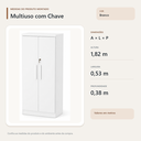 Ver imagem 3 de Armário Multiuso com Chave 2 Portas Branco Formimóveis