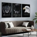 Ver imagem 5 de Kit 3 Quadros Disciplina Execução Foco Motivação Moldura:preta