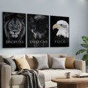 Ver mais imagens de Kit 3 Quadros Disciplina Execução Foco Motivação Moldura:preta
