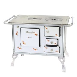 Fogão a Lenha Tradicional Venâncio 01 Branco Florido - 1
