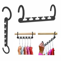 Kit Suporte 8 Packs P/40 Cabides Organizadores Wonder Hanger:Preto - 2