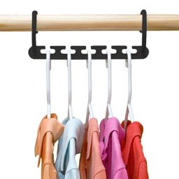 Kit Suporte 8 Packs P/40 Cabides Organizadores Wonder Hanger:Preto - 4