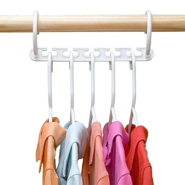 Kit Suporte 8 Packs P/40 Cabides Organizadores Wonder Hanger:Branco - 6