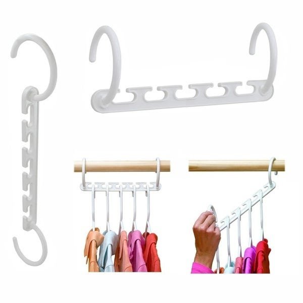 Kit Suporte 8 Packs P/40 Cabides Organizadores Wonder Hanger:Branco - 3