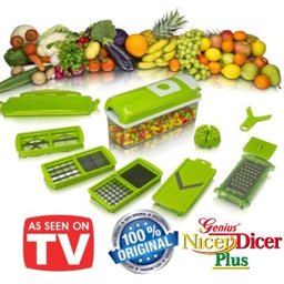 Kit Cortadores e Fatiadores de Legumes C/Lâminas 100% Inox Original Marca: Genius Nicer Dicer Plus® - 2