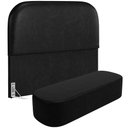 Ver imagem 1 de Cabeceira Cama Box Casal 195cm Lanna com Puff Recamier Doha W01 Couríssimo Preto - Lyam Decor