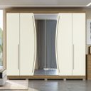 Ver imagem 3 de Guarda-roupa Casal Kappesberg G540-frow com Espelho 6 Portas e 6 Gavetas Freijó/ Off-white