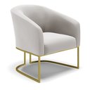 Ver imagem 4 de Sofá Namoradeira e 2 Poltronas Base Industrial Dourado Stella Veludo D03 - D’RossiCinza
