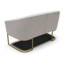 Ver imagem 5 de Sofá Namoradeira e 2 Poltronas Base Industrial Dourado Stella Veludo D03 - D’RossiCinza