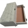 Puff Baú Sapateira Queen Suede Bege 48x158x45 - 2