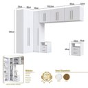 Ver imagem 2 de Quarto Modulado 100% MDF 6 Peças 9 Portas e 4 Gavetas Integrato Branco