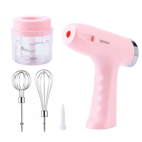 Batedeira Processador Mini Triturador Elétrico Recarregável Rosa