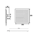 Ver imagem 3 de Ducha Slim Quadrada em Inox 20x20cm Rose Gold