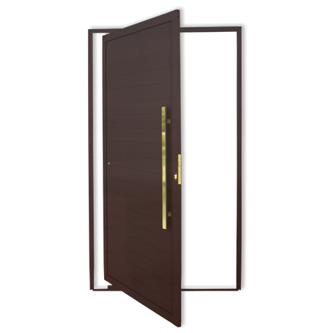 Porta Pivotante Lambril c/Puxador D. Super Marrom Corten Dourado 100 Brimak