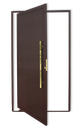 Ver imagem 1 de Porta Pivotante Lambril c/Puxador D. Super Marrom Corten Dourado 100 Brimak