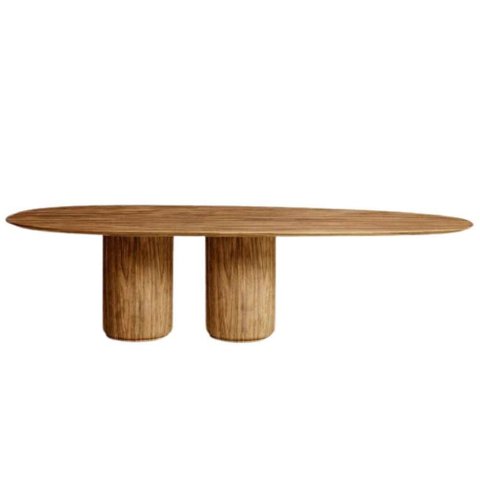 Mesa de Jantar Oásis Orgânica Cilíndrica Nogueira 137x90 Cm