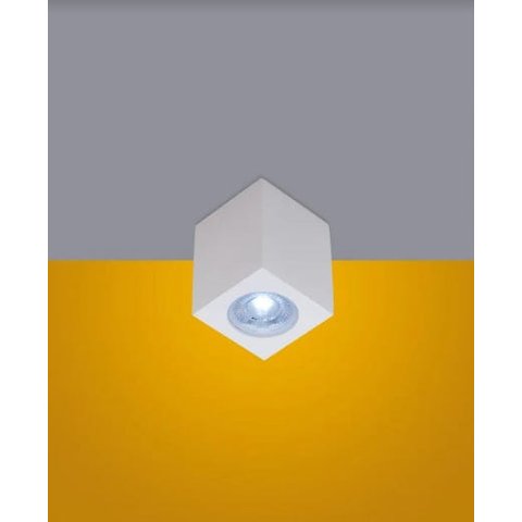 Spot Sobrepor Quadrado Kube - 1 Luz - Dicroica Gu10 - Branco