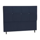 Ver imagem 1 de Cabeceira Estofada Box Casal Queen Size Encosto para Cama Civic 164x126 Cm Azul Marinho