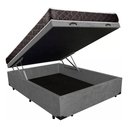 Ver imagem 2 de Cama Box Baú Casal Conforto Suede Cinza + Colchão Casal Conforto Espuma D33 com Eps 26x138x188