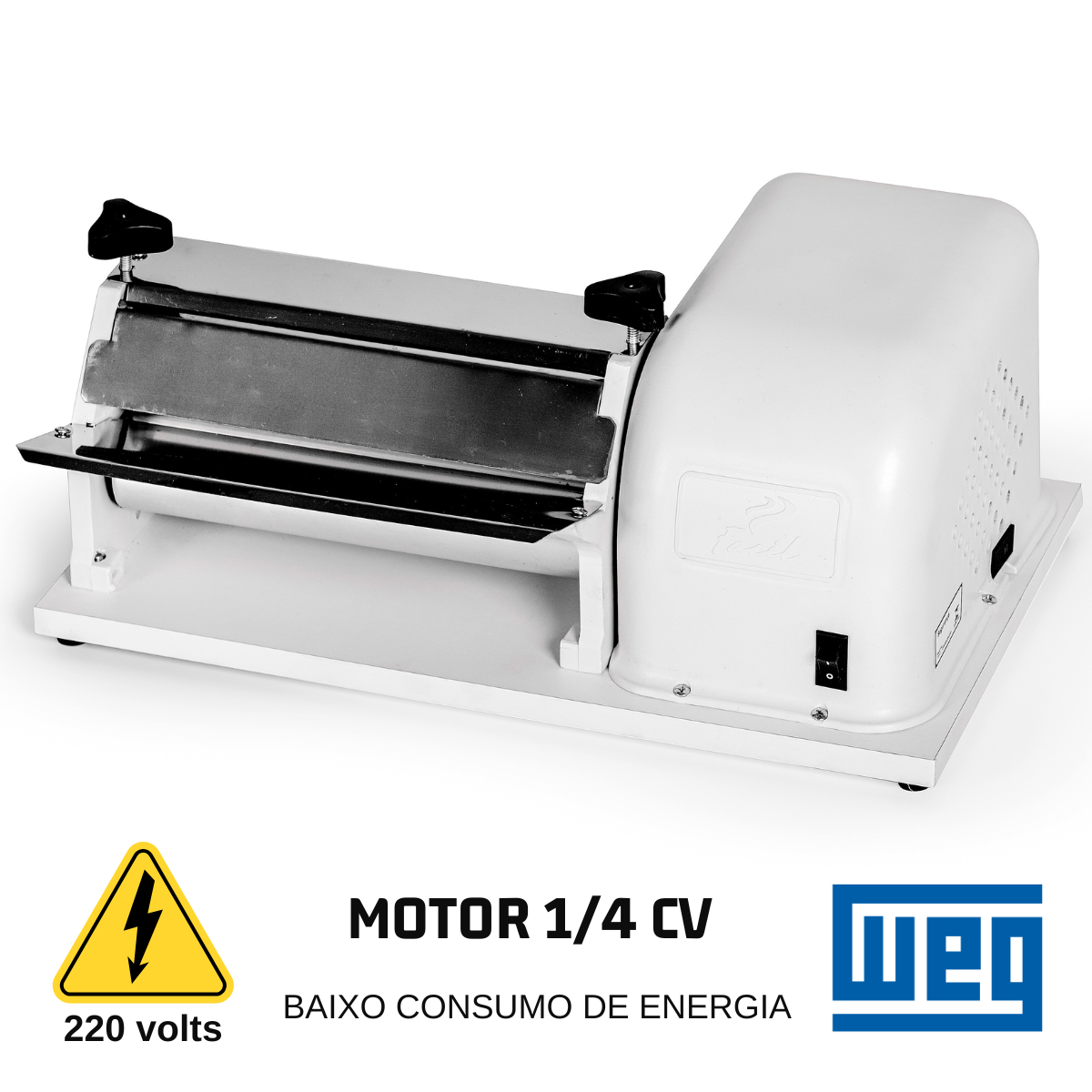 Cilindro Elétrico Laminador de Massa Pizza Pão Rolo 25 Cm - 3