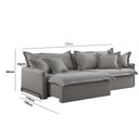 Ver imagem 2 de Sofá Cama Retrátil e Reclinável Leona 230 Cm Braço 15 Cm Meu Sofá Online