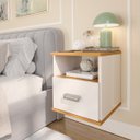 Ver imagem 3 de Mesa de Cabeceira Balli Multifuncional 2 em 1 Suspensa Gaveta Oculta Compartimento Secreto - Oliart