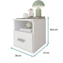 Ver imagem 6 de Mesa de Cabeceira Balli Multif. 2 em 1 Suspensa Gaveta Oculta Compartim. Secreto-oliart Off/nat