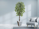 Ver imagem 2 de Planta Artificial Ficus Verde 2,10m kit + Vaso Trapezio D. Grafiato Cinza 40cm