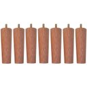 Ver imagem 1 de Conjunto 7 Pés Fixo para Cama Box Casal para Moveis Box Solteiro 13cm Dimader Mel