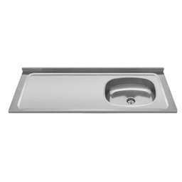 Pia de Cozinha Ghel Plus em Inox 120x53 com Cuba Direita - 1