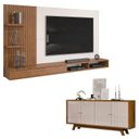 Ver imagem 1 de Painel para Tv Bento e Aparador Buffet Salle Freijó Off White – Dj Móveis