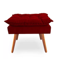 Ver imagem 3 de Kit 02 Puff Opala Luxo Suede Pés Palito Decorativo Bela-moveis:vermelho