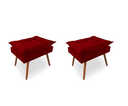 Ver imagem 1 de Kit 02 Puff Opala Luxo Suede Pés Palito Decorativo Bela-moveis:vermelho
