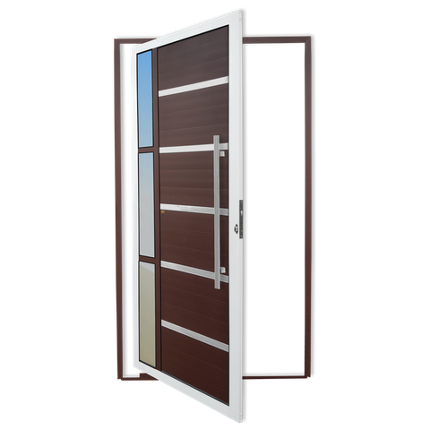Porta Pivotante Alumínio Lambril Miraggio c/Puxador D.Mix Corten 100 Brimak